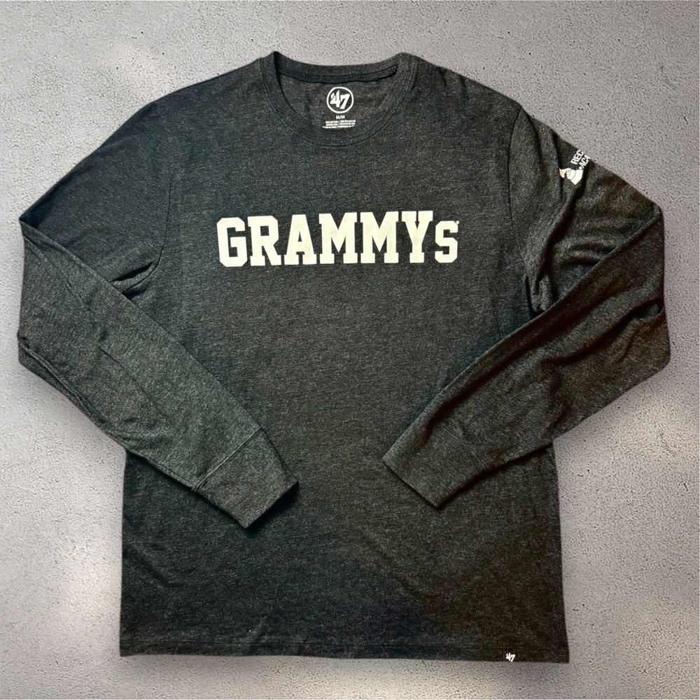 '47 Brand Grammys Recording Academy Long Sleeve T-Shirt Charcoal Grey Mens M